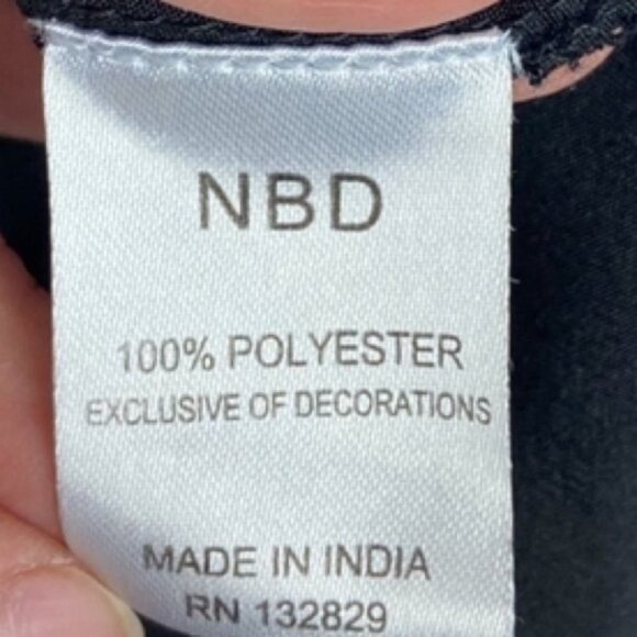 Revolve NBD Black Halter Dress Beaded Floral Size Medium Minimalist Capsule Boho - Picture 11 of 15